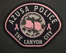 California Pink (Cancer Awareness) Patch. Azusa Police. picture