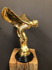 Rolls Royce mascot Spirit of ecstasy RARE GOLD Large Charles Sykes Spirit lady picture