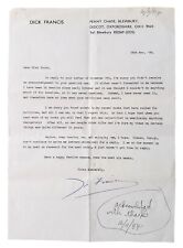 Dick Francis SIGNED letter to critical reader, British crime author, 1984 TLS picture