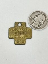Vintage Original 1950 FORT DODGE Rabies Vaccinated Dog License 184203 picture