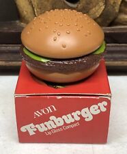 Retro 70s Avon FUNBURGER LIP GLOSS COMPACT Hamburger Novelty With BOX picture