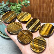 Natural Tiger's Eye Oval Flat Cabochon Polished Slice for Jewelry DIY Craft 7548 picture