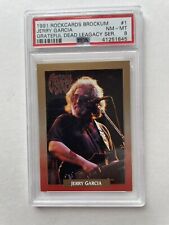 Jerry Garcia-1991 Rockcards Brock I'm #1 Grateful Dead Legacy Card PSA 8 NM-MT picture