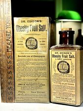 Rare Antique Dr Edisons Obesity Fruit Salt 1890s Quack Medicine Bottle Old Stock picture