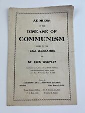 Disease of Communism, Texas Legislature by Dr Fred Schwarz, 1959 Pamphlet, Rare picture