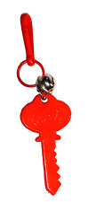 Vintage 1980s Plastic Charm Red Key for 80s Charms Necklace Clip On Retro picture
