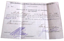 1899 BALTIMORE & OHIO SOUTHWESTERN B&OSW RULES CERTIFICATE OF EXAMINATION picture