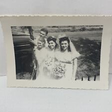 Vintage Photo 1954 Wedding Bride Bridesmaids Posed picture