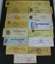 #240  15 old 1880s-1900s DILLON MONTANA & TERRITORY Revenue Bank Business CHECKS picture