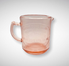 PINK DEPRESSION STYLE GLASS CREAM DOVE MEASURING CUP W/ SPOUT, Vintage, Jar Bowl picture
