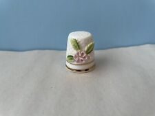 Vintage Thimble Porcelain Flower of the month January Carnation circa 1970s picture