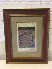 Vintage Moghul Mogul Painting of Calligraphy & Figures Dancing & Playing Music picture