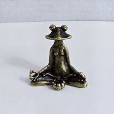 Metal Bronze Meditating Frog Statue Incense Burner Holder Home Décor picture
