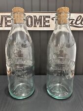 Vintage Absolutely Pure Milk Bottle Made In Italy Set Of 2 WITH Cork picture