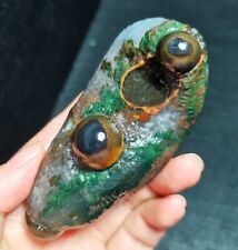 TOP 128G Natural Mongolia Gobi Agate Eye Agate Crystal Stone Collection QC72 picture