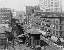 Chicago Elevated Train Vintage 1900s Urban Station Photo Reprint Wall Art picture