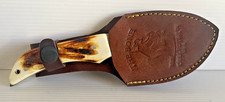 The Bone Collector Gut Hook Skinner Knife Bone Handle Leather Sheath 7.5” BC-805 picture