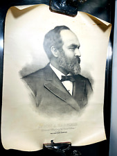 1881 President James Garfield Lucretia WH Fowles NY Tribune 22x26 poster portrai picture