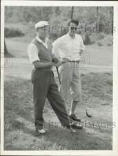 1955 Press Photo King Baudouin of Belgium and father play golf in France picture