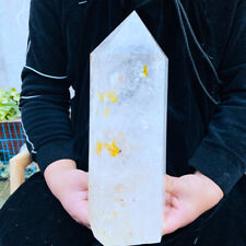 12.58LB  Natural White Clear Quartz Obelisk Crystal Energy Tower Point Healing  picture