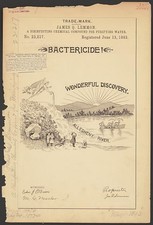 1893 James Q Lemmon Bactericide Trademark Disinfecting Chemical Compound Water picture