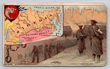 1889 Arbuckle Coffee Card Siberia Map Convicts at Work in Mines No. 71 picture