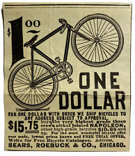 1900's 1903 Sears Roebuck Co Chicago Three Crown Nickel Jointed Napoleon Bicycle picture