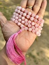 8 mm Rnd 108+1 Beads Original Pink Rose Quartz Jaap Rosary, Japa Mala Energized picture