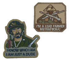 Funny 2 Piece Im a Lead Farmer, Im Just a Dude Hook Backing Embroidered Patches picture