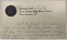 West Chester PA State Normal School 1907 WAX SEAL PMC DPO Moores PA Cancel picture