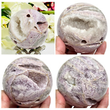 Silky Purple Fluorite Sphere Healing Crystal Ball 943g 85mm picture