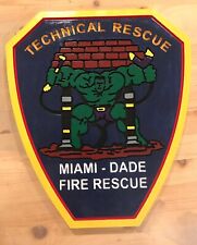 Fire Department Miami Dade Technical Rescue routed wood patch sign Custom  picture