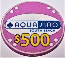  Aquasino Casino South Beach Florida 500 Dollar Gaming Chip as pictured picture