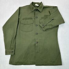 Vintage US Army Shirt Durable Press Mens Medium Utility BDU OG-507 70s Green picture