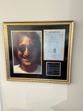 JOHN LENNON Autograph- Signed Vintage 1974 APPLE RECORDS  Contract Museum Framed picture