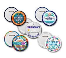 PARKINSONS DISEASE AWARENESS BADGE 45mm or 77mm picture