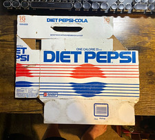 Pepsi Diet Pepsi Bottle Carrier Carton 16 oz 16-Pack, White Blue Red Soda picture
