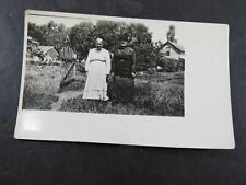1914 Antique Postcard RPPC Elderly Women Big Hat  In Dresses Homestead B883 picture