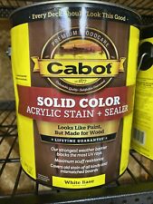 Cabot Solid Tintable 1801 White Base Water-Based Acrylic Deck Stain 1gal picture