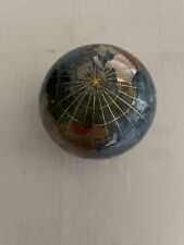 Vintage Globe Paperweight Totally Made Out Of Different Semiprecious Stones picture