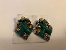 vintage estate clip on earrings picture