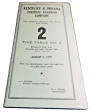 AUGUST 1977 K&IT KENTUCKY & INDIANA TERMINAL RAILROAD EMPLOYEE TIMETABLE #2 picture