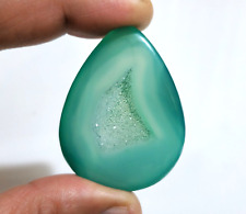 Amazing Green Window Druzy Agate Pear Shape Cabochon 88 Crt Loose Gemstone picture