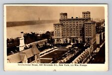New York City NY, RPPC, International House, Vintage Real Photo c1936 Postcard picture