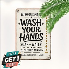 Wash Your Hands Filthy Animal Tin Sign Rustic Restroom Humor Metal Decor picture