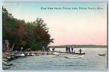 Pelican Rapids Minnesota MN Postcard Clear View House Pelican Lake 1910 Antique picture