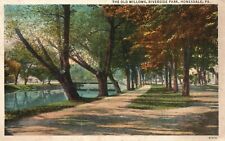Honesdale, PA, The Old Willows, Riverside Park, 1935 Vintage Postcard b1837 picture