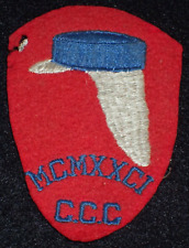 1930's U.S. Civilian Conservation Corps CCC Camp MCMXXCI SSI Wool Shoulder Patch picture