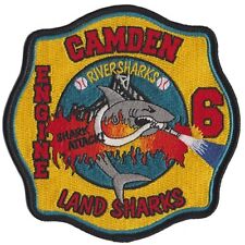 Camden, NJ Engine 6 Shark Attack Riversharks Baseball  Fire Patch NEW  picture