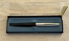 Near Mint Parker 45 Fountain Pen, Black & Chrome, w/Converter, Medium Nib picture